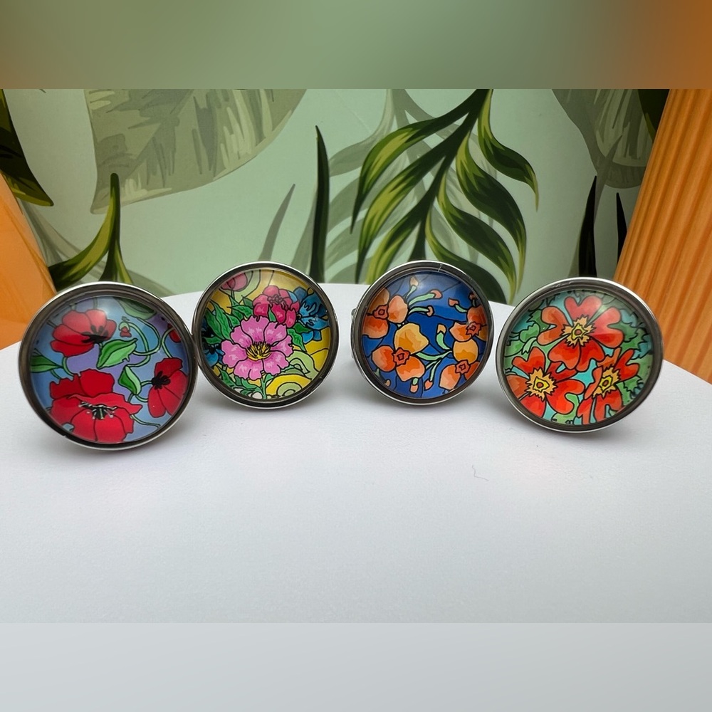 Elegant Floral Statement Rings- Oversized Boho Chic Flower Rings